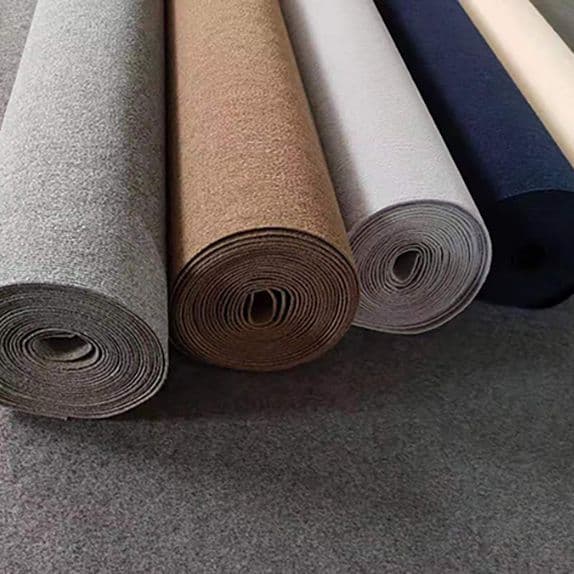 Off-White Solid Fine Stripe Carpet, Simple Carpet for Living Room, Bedroom, Office, Shopping Mall Corridor, Commercial Full Coverage