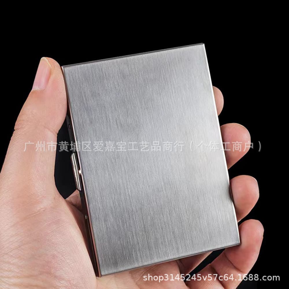 Fashion Metal Cigarette Case 9-Cigarette Holder Simple Stainless Steel Card Case Miscellaneous Medium Cigarette Case
