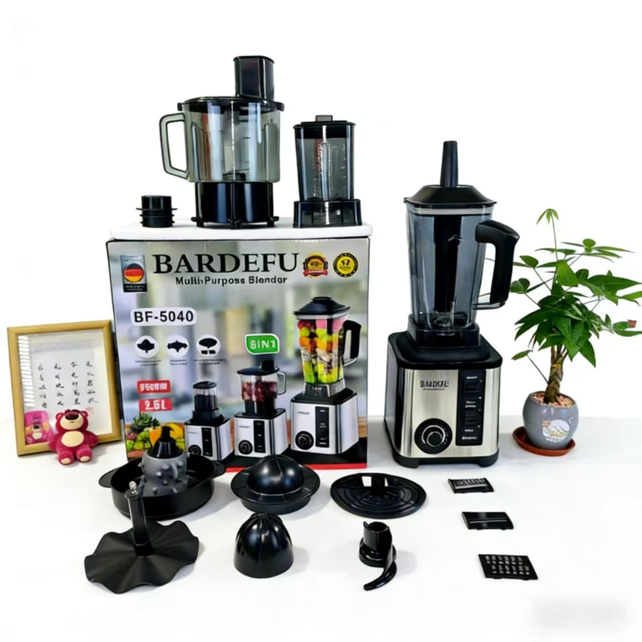 2.5L 8-in-1 Commercial Blender Multifunctional Food Processor Juicer Baby Food Maker Grinder Meat Grinder