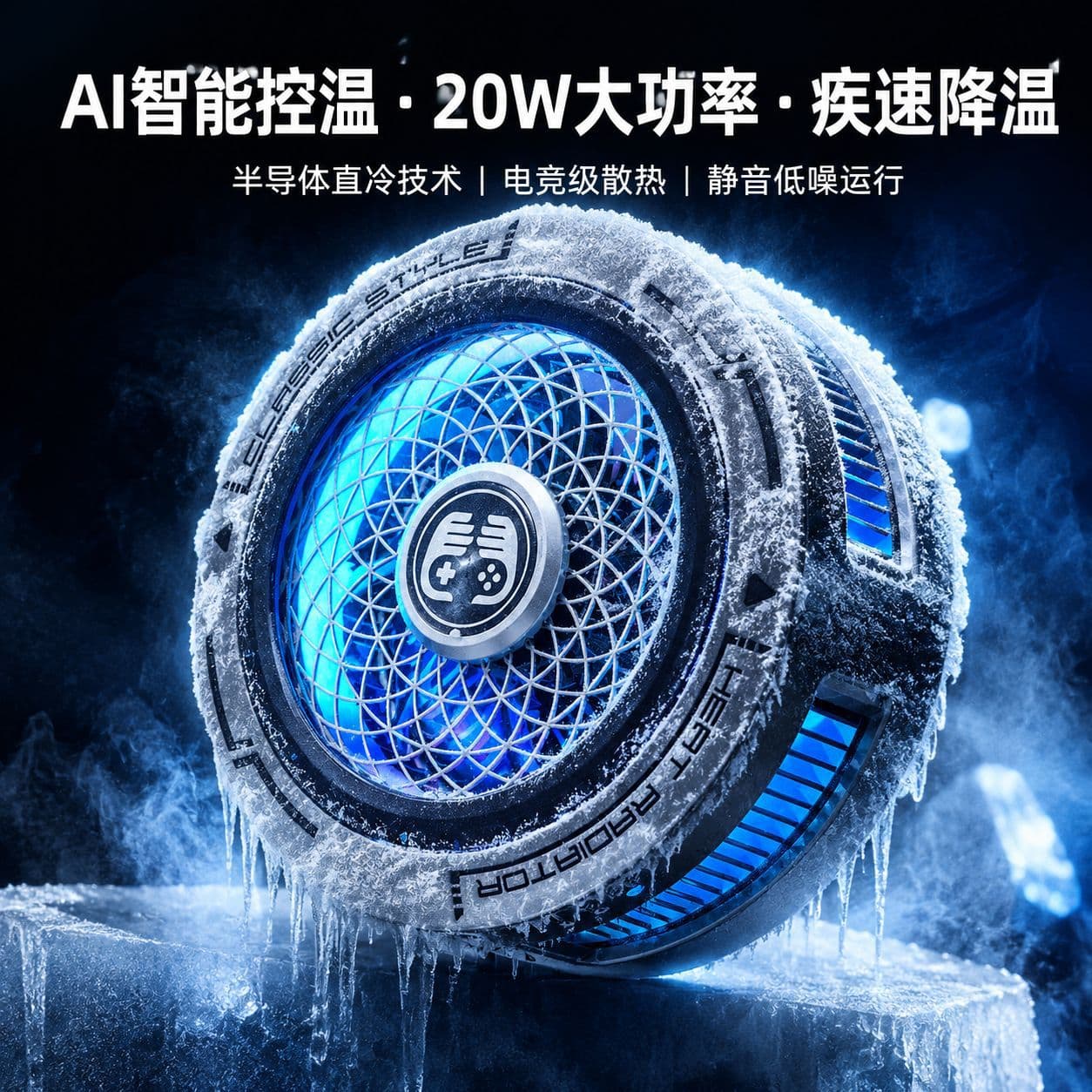 New AI Smart Temperature Control Anti-Freeze Phone Cooler Portable Digital Display Live Streaming Semiconductor Cooling Factory Direct
