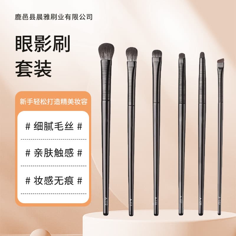 Cangzhou Chenya 6-Piece Makeup Brush Set: Contour Brush, Eyeshadow Brush, Foundation Brush, Setting Brush, Portable Makeup Tools