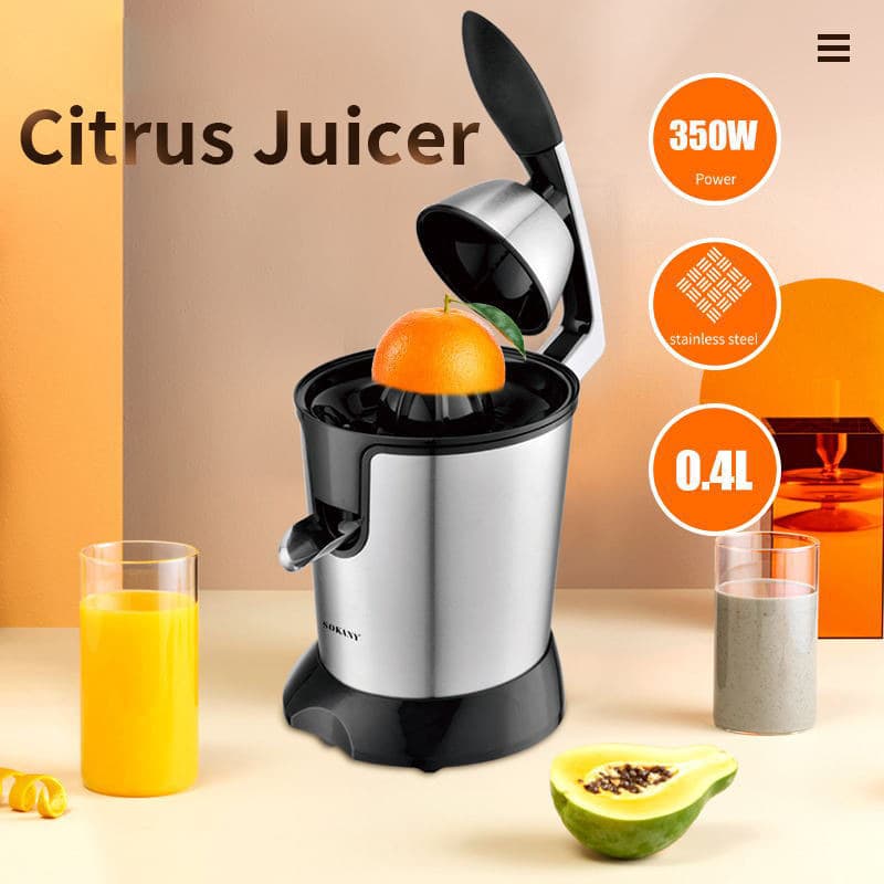 Stainless Steel Lemon Juicer Electric Fresh Squeezing Press Type Home Use Juice Maker Compact Size for Kitchen Appliances