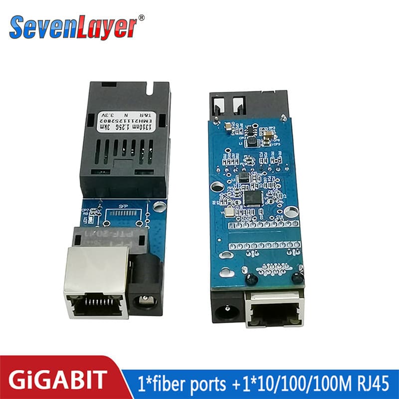 Mini Fiber Optic Switch LC/SC Port 1 Light 1 Electric SFP Transceiver Gigabit 1 Fiber 1 Electric Compact Optical Network Device