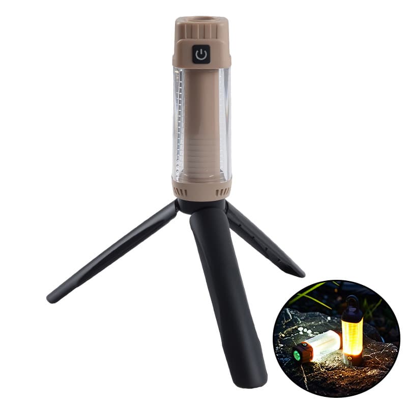 New Outdoor Tricolor Light Camping Light Portable Flashlight Rechargeable Emergency Mini Retro Camping Atmosphere Light