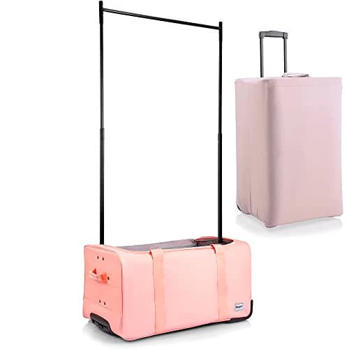 Foldable Garment Rolling Luggage Bag Cart with Wheels Travel Trolley Dance Bag with Garment Suitcase