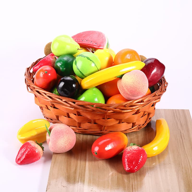 Simulated fruit foam models of apples, persimmons, bananas, and pomegranates; fruit shop kitchen decorations; early education toys.