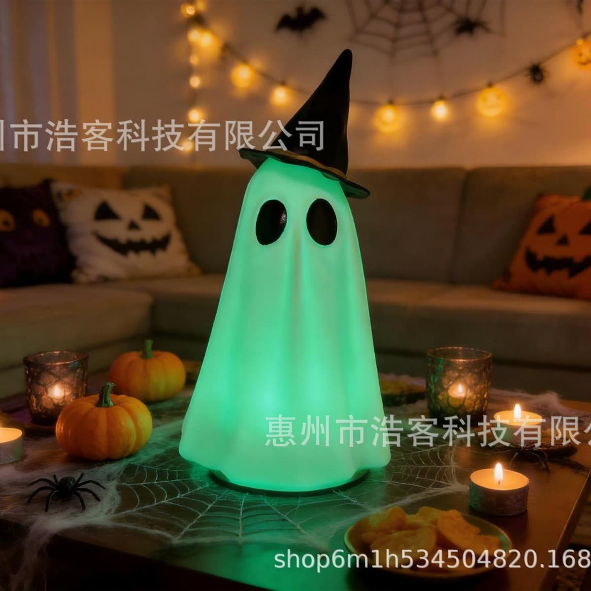 Halloween Glowing Ghost Remote Control Color-Changing Horror Decoration Ornament Halloween Decoration Party Mantelpiece Scary