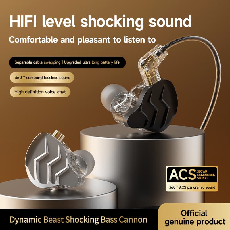 Cross-border Amazon in-ear sports headphones with replaceable plug-in gaming style HIFI metal wired headphones
