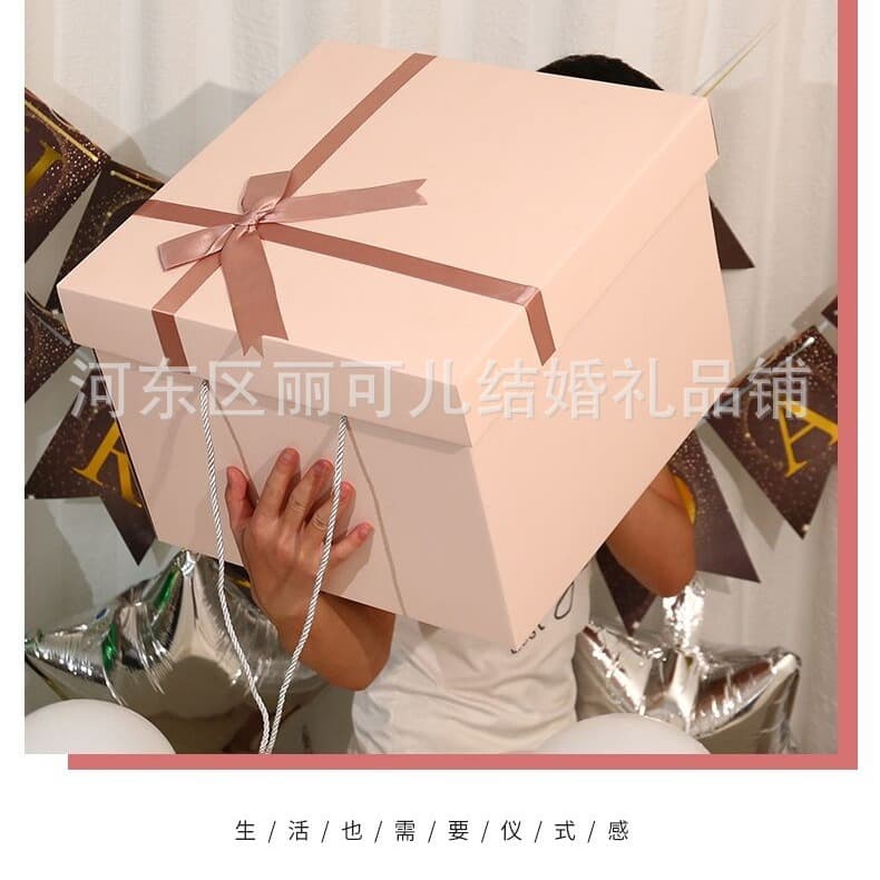 Pink Valentine's Day Large Gift Box for Boyfriend or Girlfriend Surprise High-End Gift Box with Snacks for Clients