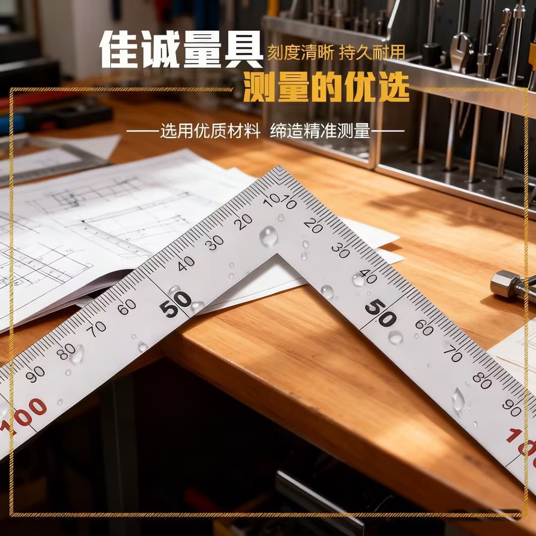 Source Factory Ready Stock Wholesale 90-Degree Carpenter Right Angle Square L-Shaped 90-Degree Ruler Stainless Steel Thickened 30/50 Angle Ruler