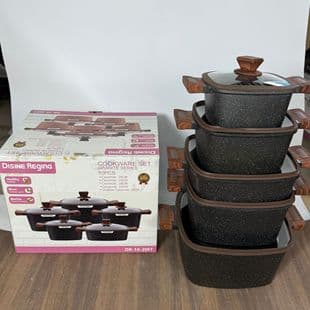 New High Quality Aluminum Die-Cast Pot 10PC Basic Set Marble Cookware Set Aluminum Pot
