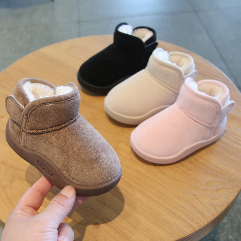 New Winter Baby Snow Boots with Fleece, Soft-Soled Infant Shoes, Unisex Children's Cotton Shoes, Non-Slip Toddler Walking Shoes