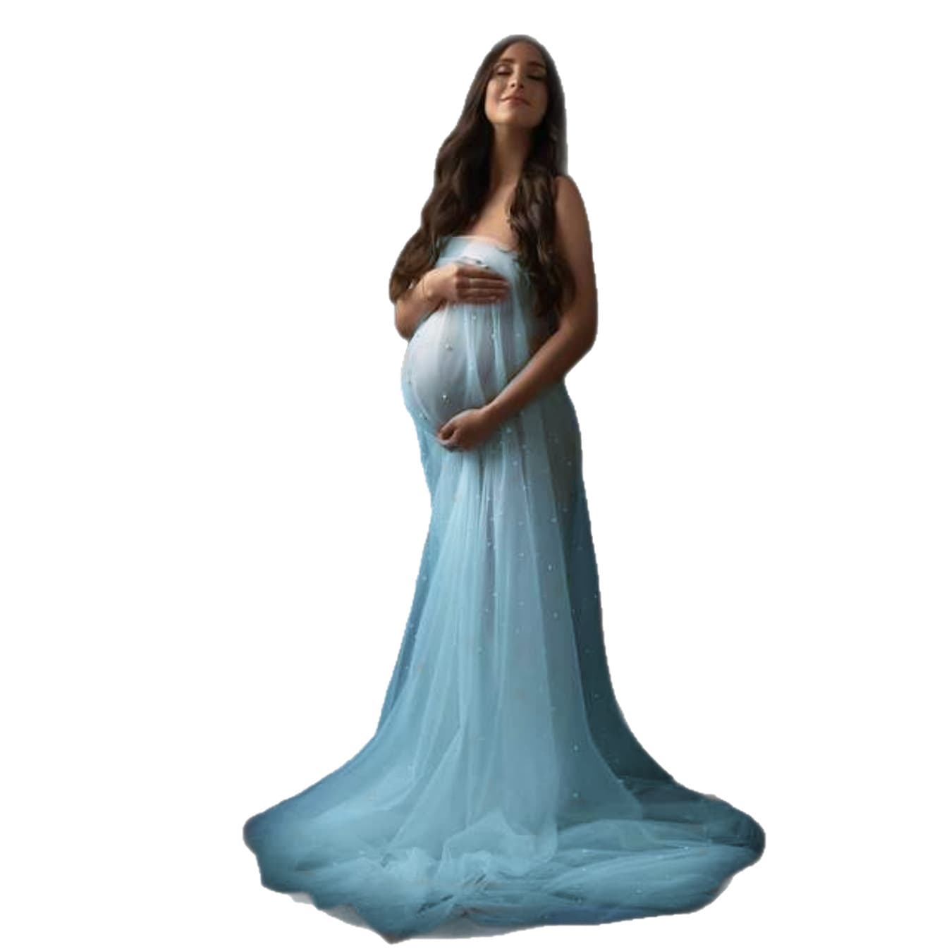 2023 Cross-Border Fashion Maternity Photo Dress Studio Shooting Elegant American Sequin Fairy Pregnancy Mommy Portrait