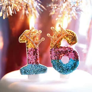 Gradient Rainbow Crown Creative Digital Birthday Candle Romantic Internet Celebrity Baby Kids Cake Decoration Scene