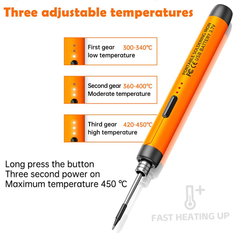 USB Portable Charging 5V 8W Wireless Soldering Iron Welding Repair Mini Household Lithium Battery Soldering Iron Kit