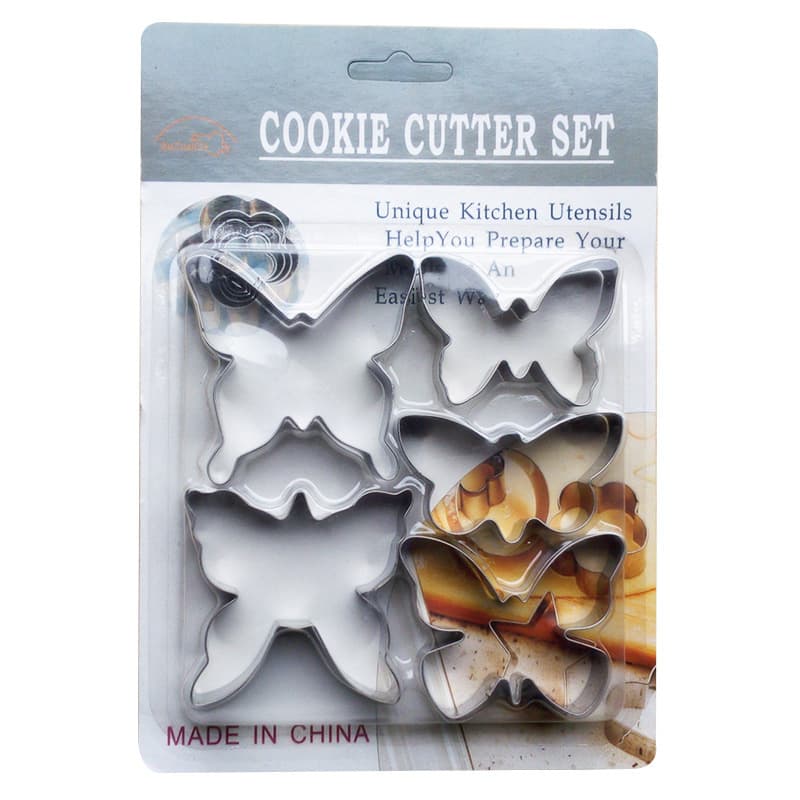Stainless Steel Cake Mold Kitchen Tray Decorations Embossed Mold Butterfly Stainless Steel Biscuit Mold 5 Piece Set Wholesale