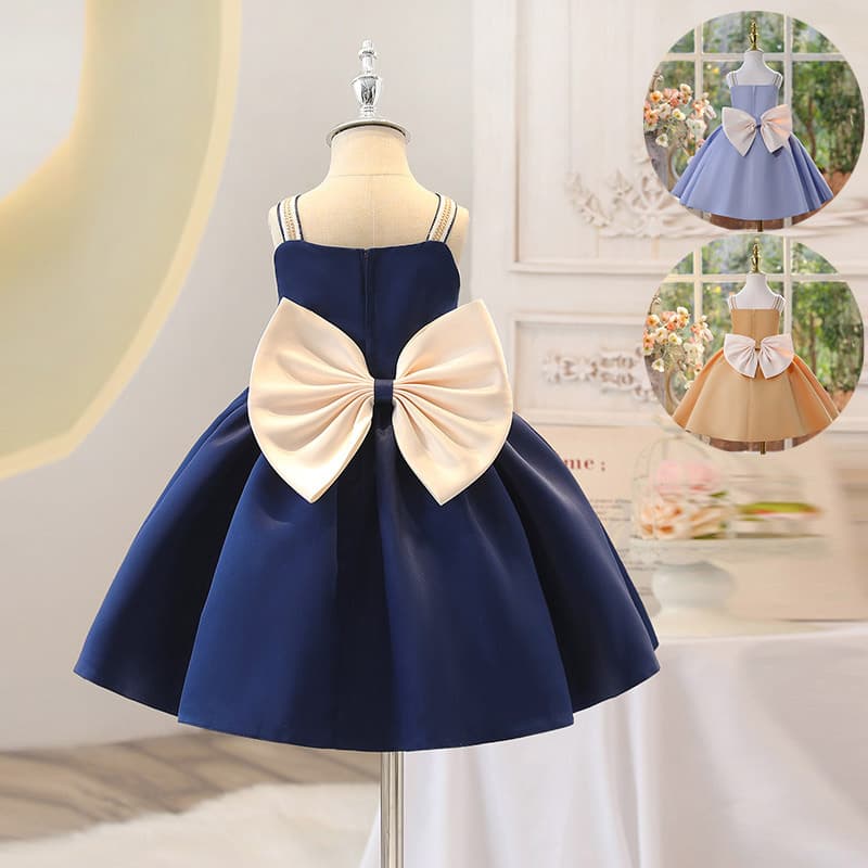 Children's Princess Dress Baby Girl Flower Girl Dress One-Year-Old Birthday Dress Strappy Fashionable Summer Style