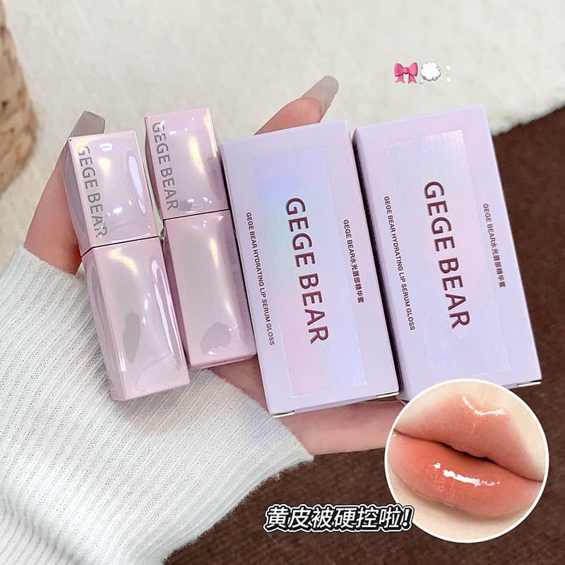Gege Bear Water Shine Lip Essence Gold-plated Honey Pomelo Mirror Water Shine Moisturizing Lip Glaze is not easy to stain cross-border