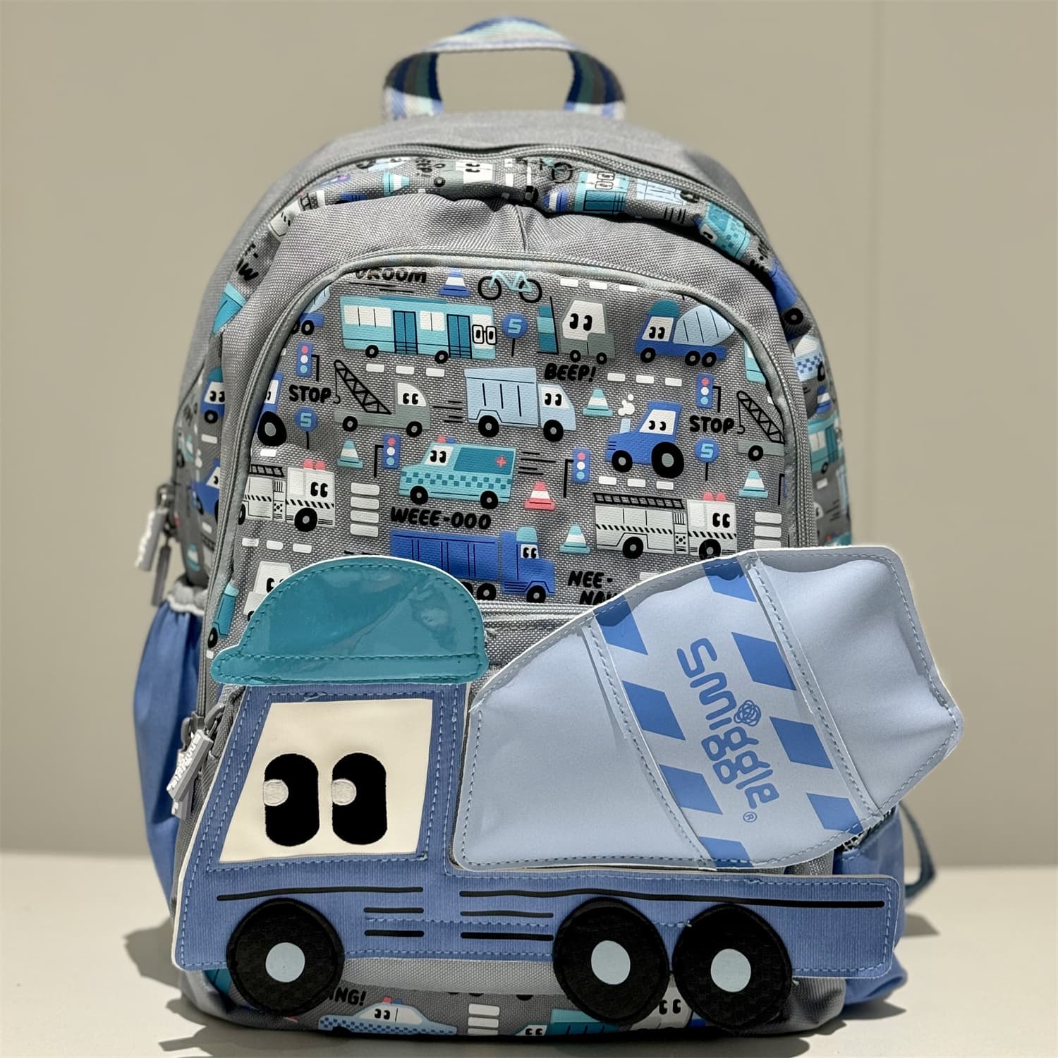 Australia Smiggle Gray Cement Truck Backpack for Kindergarten and First Grade Children, Cute Student Bag