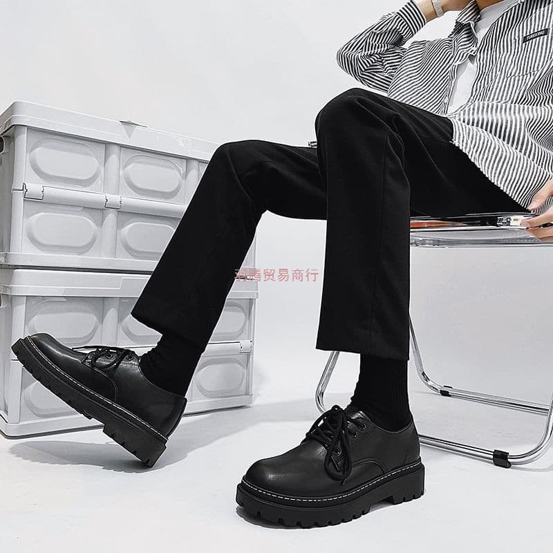 Black leather shoes, formal business casual men's shoes, British style suit derby shoes, men's new autumn/winter 2025 style.