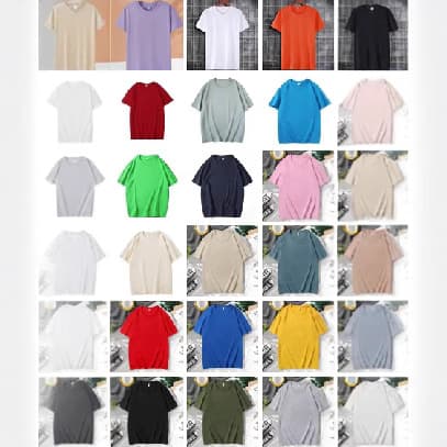 180g CVC Short Sleeve T-Shirt Men's Round Neck Solid Blank T-Shirt Unisex Embroidery Heat Transfer Group Class Uniform T