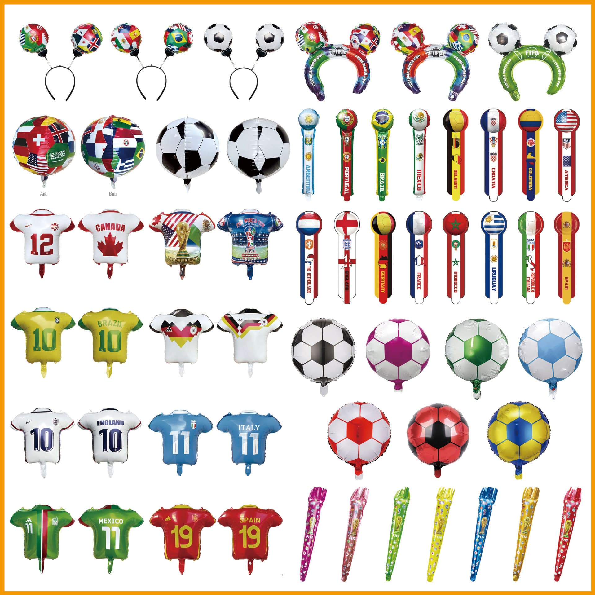 World Cup Balloon Aluminum Foil Soccer Ball Jersey Shaped Balloon Bar European Cup Football Night Decoration