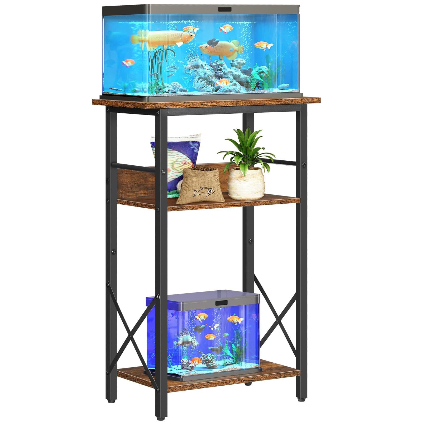 10 Gallon Aquarium Stand Fish Tank Stand Reptile Stable Metal Stand with Three Layers Storage Function