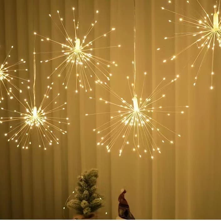Remote control fireworks lights, led light strings, indoor and outdoor waterproof atmosphere decorative chandeliers, hanging explosive fireworks lights