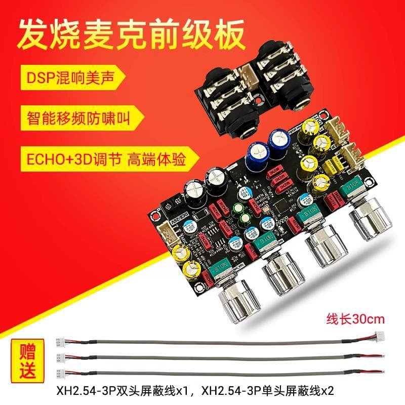 Audiophile Karaoke Reverb Board Microphone KTV Singing Preamp Effect Module DSP Mixing Anti-Howling