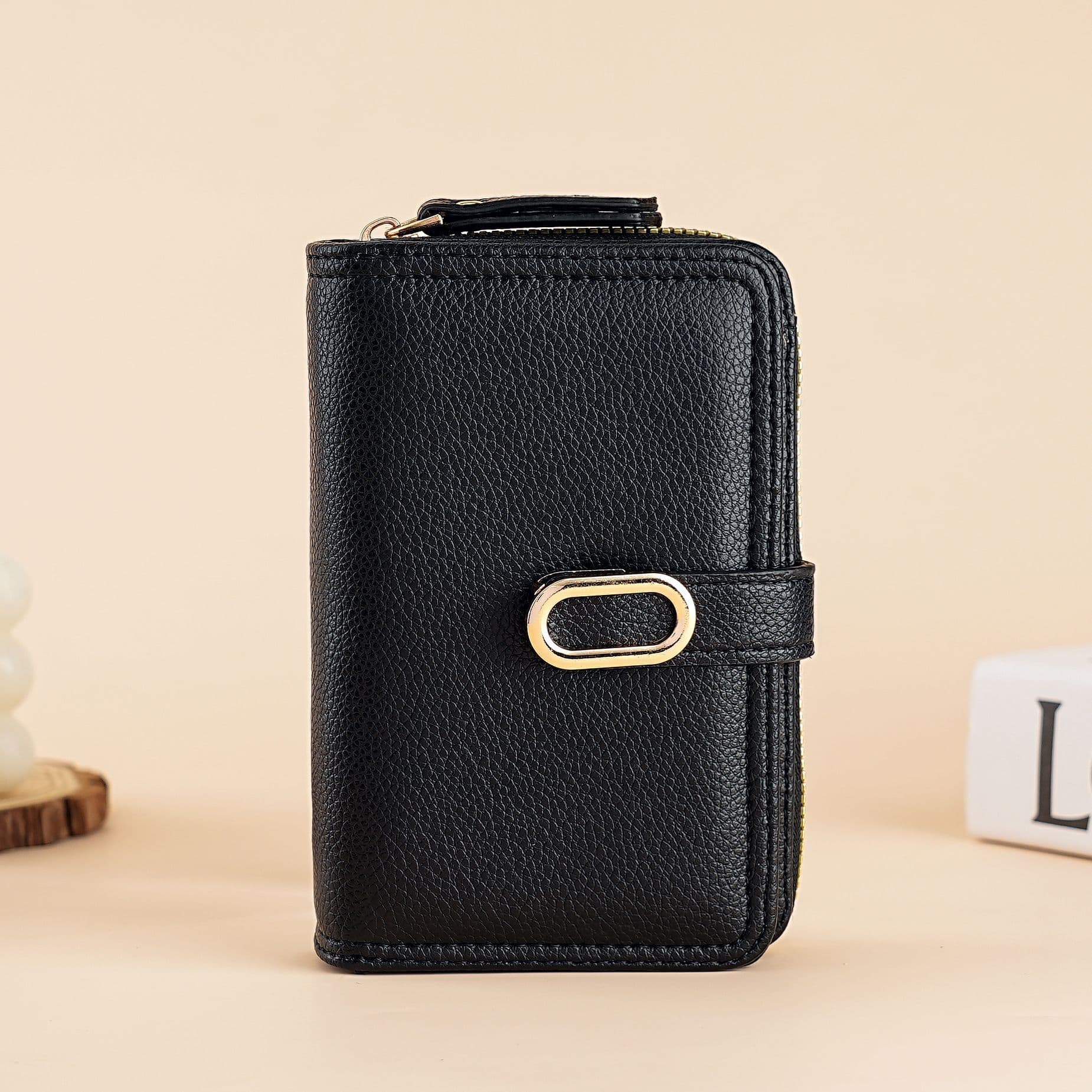 Women's wallet zipper coin purse cross-border lychee pattern multi-functional wallet large capacity card holder women's short card holder