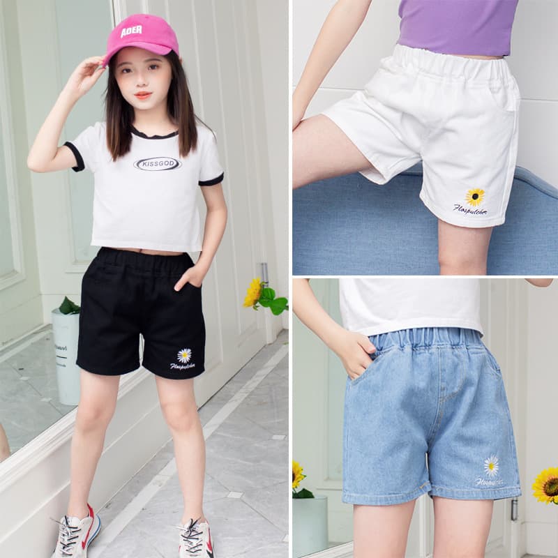 Girls' Shorts Summer Thin Denim Shorts for Kids Fashionable Baby Children's Clothing Trendy Daisy Pants