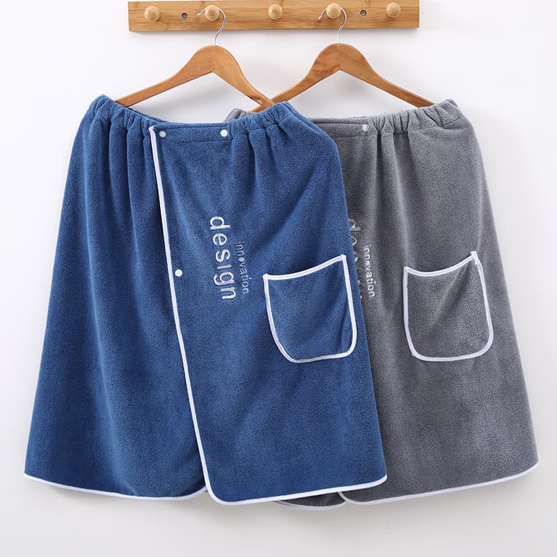 Cross-border Coral Fleece Bath Wrap for Men, Thick and Absorbent Bath Towel, Home Adult Bath Towel Set