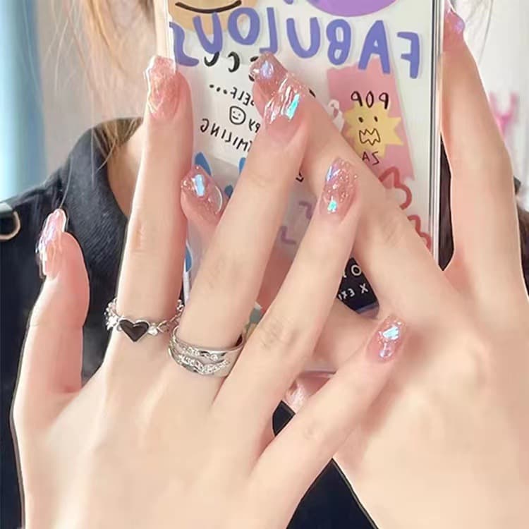 Nails Wen Spirit same style nail stickers wearable nail finished aurora diamond nail stickers fake nail finished wholesale