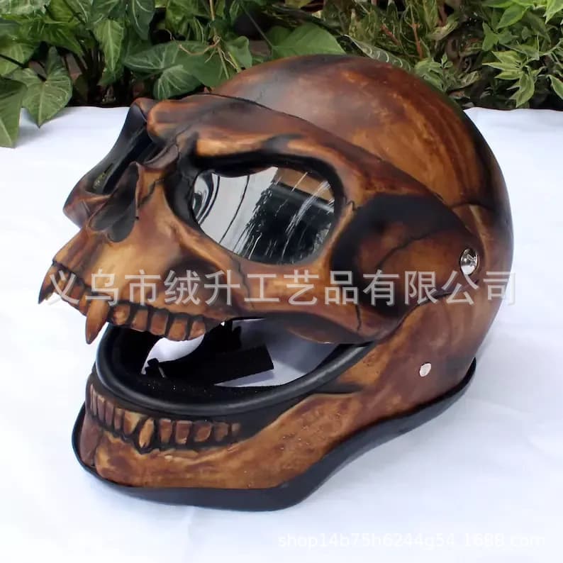 Halloween Full Skull Mask Helmet Face Cover Resin Craft Office Decorations Skull Headgear Bone Face Mask For Cosplay