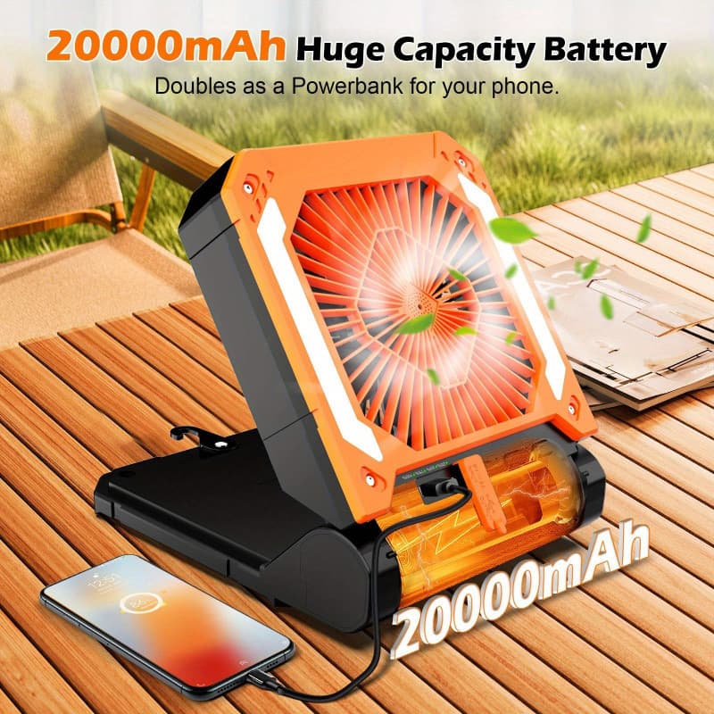 2026 New Cross-border Drop Shipping Rechargeable Camping Fan Battery-Powered Fan Cross-border Drop Shipping