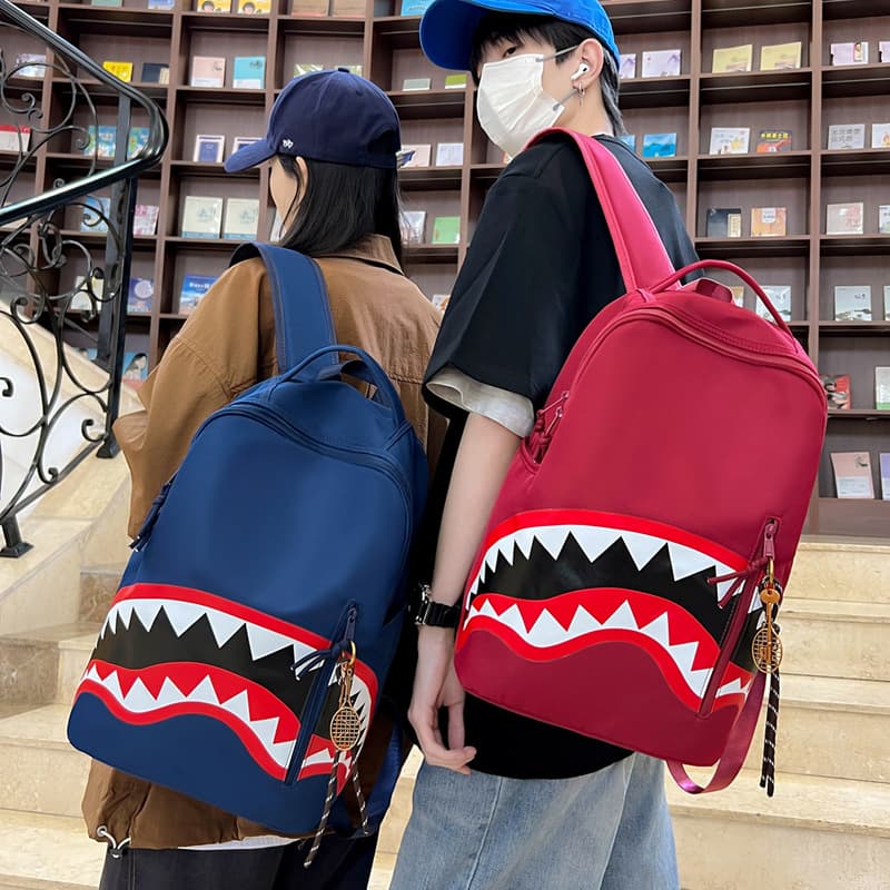 Cross-Border Men's Backpack Travel Bag Fashion Backpack Student Schoolbag Large Capacity Trendy Shark Bag Women's Bag