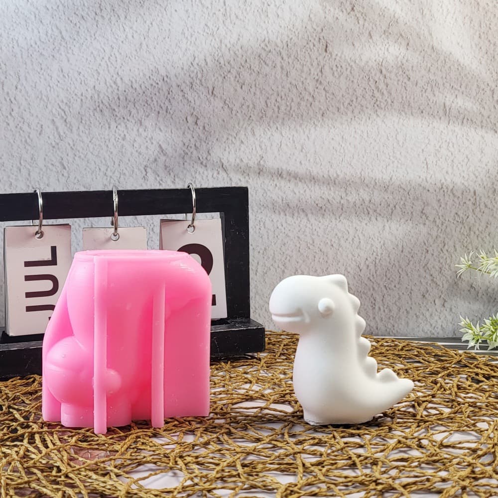 Little Dinosaur Plaster Ornament Candle Mold Silicone Mold DIY Plaster Silicone Mold W0538