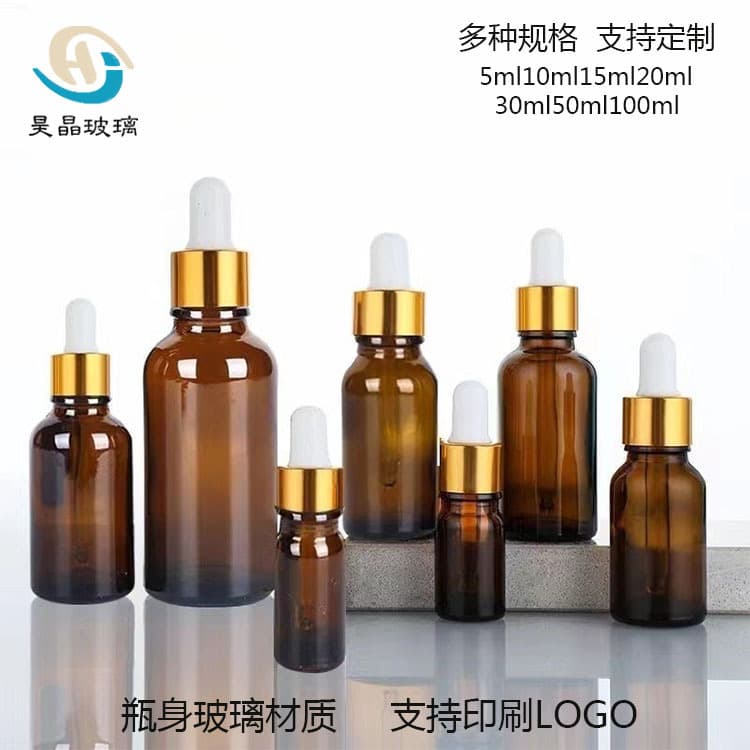 Factory Direct 5ml-100ml Cosmetic Glass Bottle Amber Dropper Bottle Essential Oil Bottle