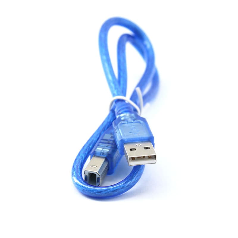 Transparent Blue USB 2.0 Printer Cable, All-Copper High-Speed Square Port Printer Cable USB Printer Data Cable 1.5m A/B