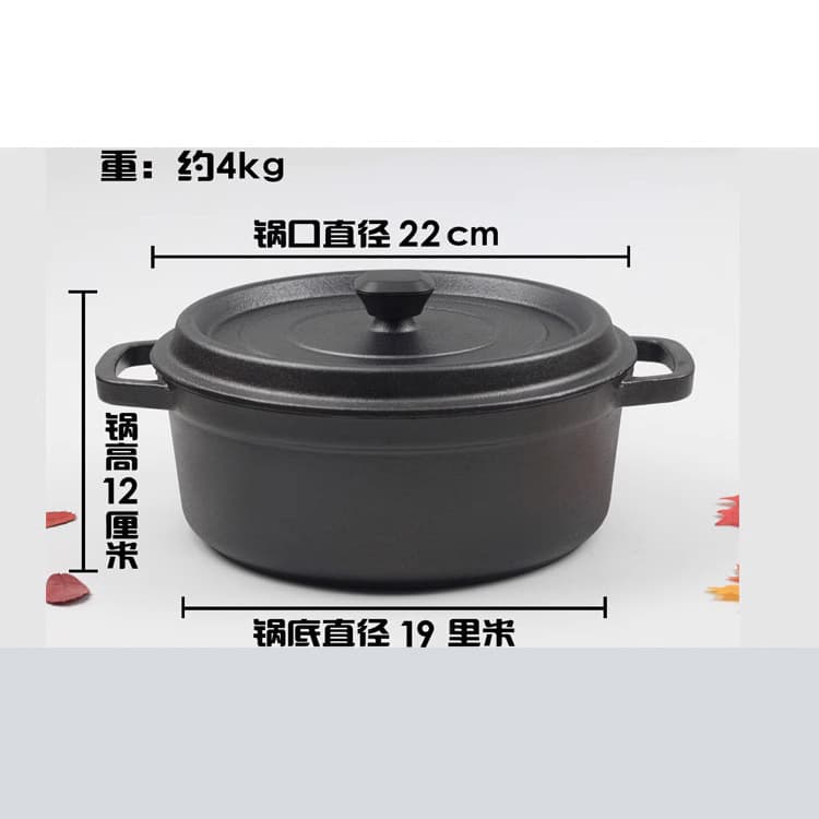 In Stock Uncoated Cast Iron Stew Pot, Traditional Handmade Thickened Iron Pot for Braising Meat and Soup
