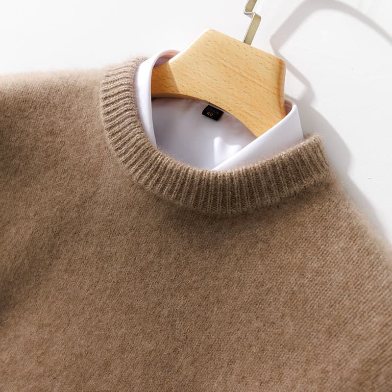 25 Autumn/Winter Inner Layer Sweater Men's Round Neck Pullover Knit Base Layer Long Sleeve Men's Sweater Thick Warm Wool Sweater