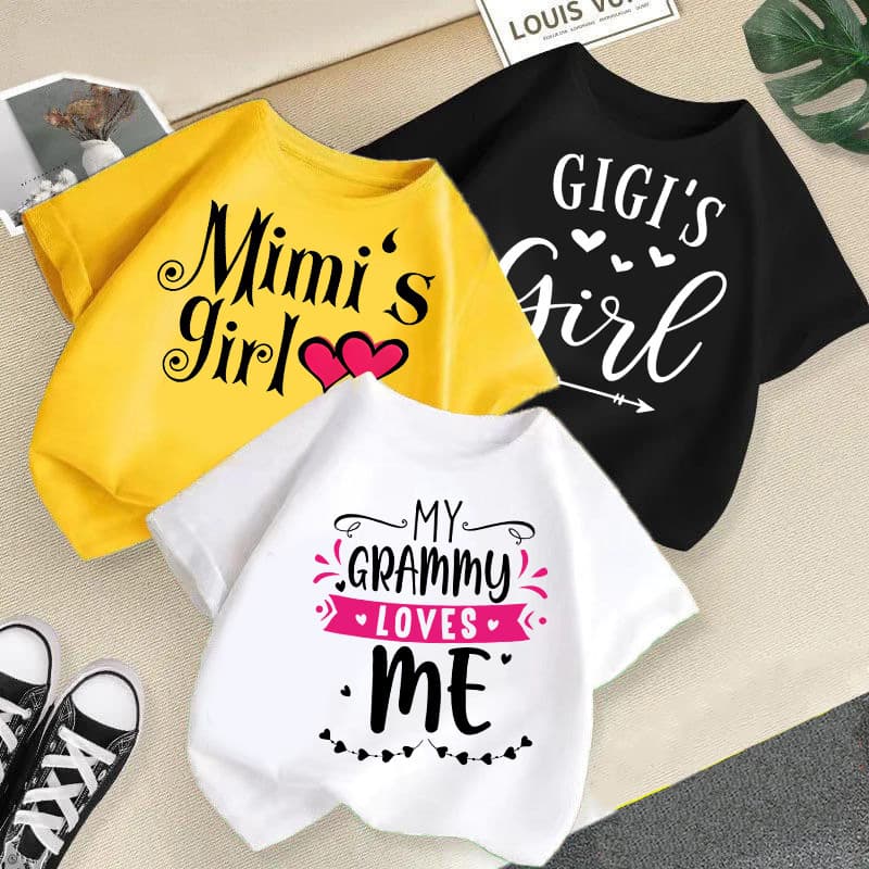 Cross-Border Girls' T-Shirts, New Summer Styles, Children's Tops, Stylish Summer Outfits for Girls, Short-Sleeve Base Shirts for Young Children, Children's Clothing