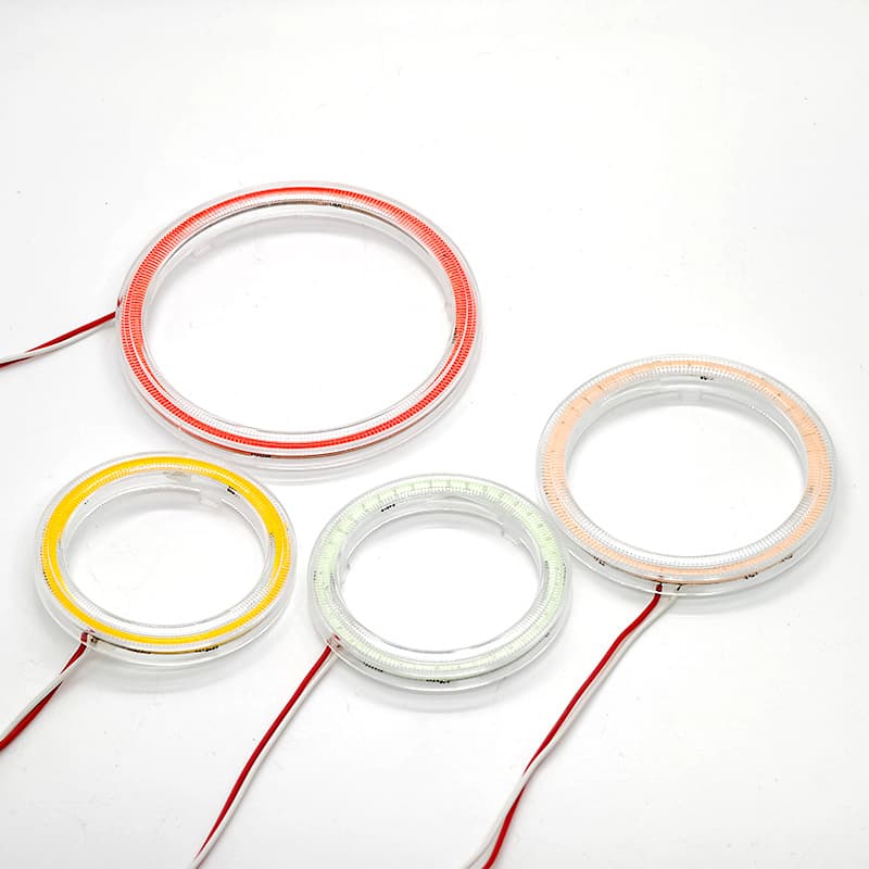 Car COB Angel Eye LED Light Ring 60mm Daytime Running Light Demon Eye LED Headlight Super Bright Low Beam