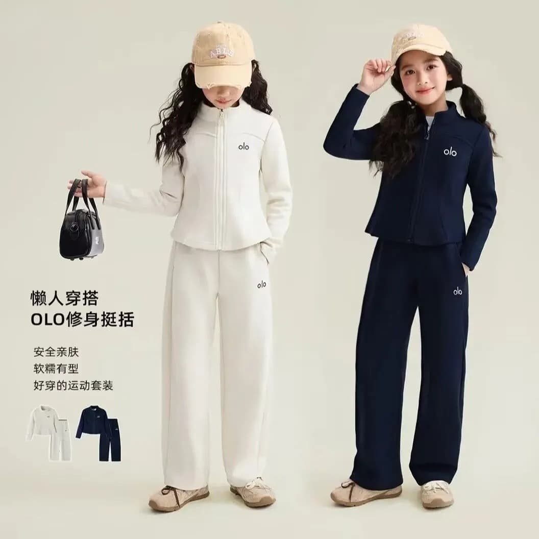 Girls' Fall Suit New Arrival Stylish Long-Sleeve Jacket and Pants Casual Sportswear Two-Piece Set