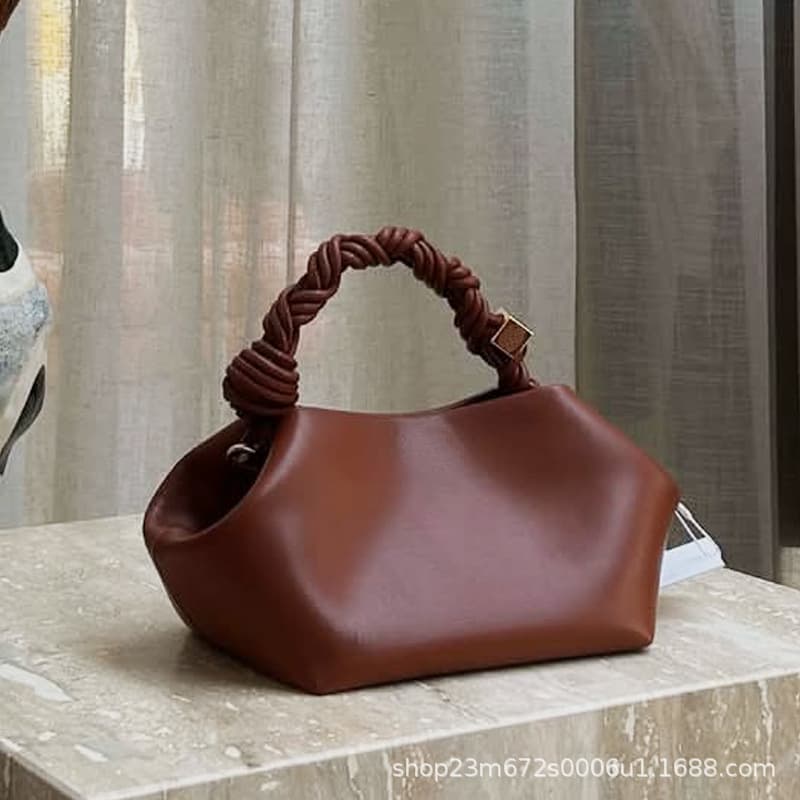 Cross-border in-stock Gbou small dumpling bag woven top handle metal plate handbag shoulder crossbody can fit in warehouse