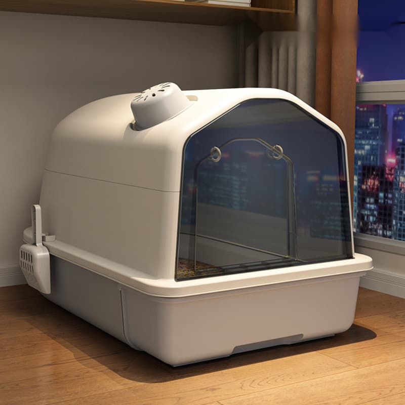 Cat Litter Box Fully Enclosed Odor Proof Deodorizing Extra Large Cat Toilet Splash Proof Cat Litter Pan Extra Large