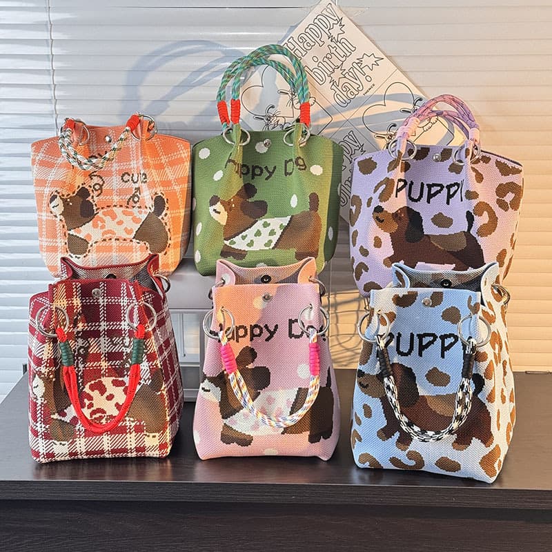 Wedding favors bucket bags, woven bags, fashionable knitted handbags, shoulder bags, women's vacation bags