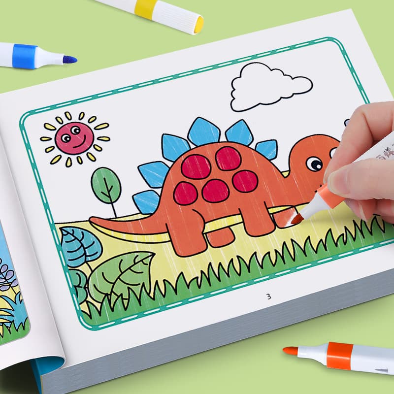 Cross-border Children's Coloring Book, Watercolor Graffiti Fill-in Book, Kindergarten Enlightenment Painting Book, Ages 3-6