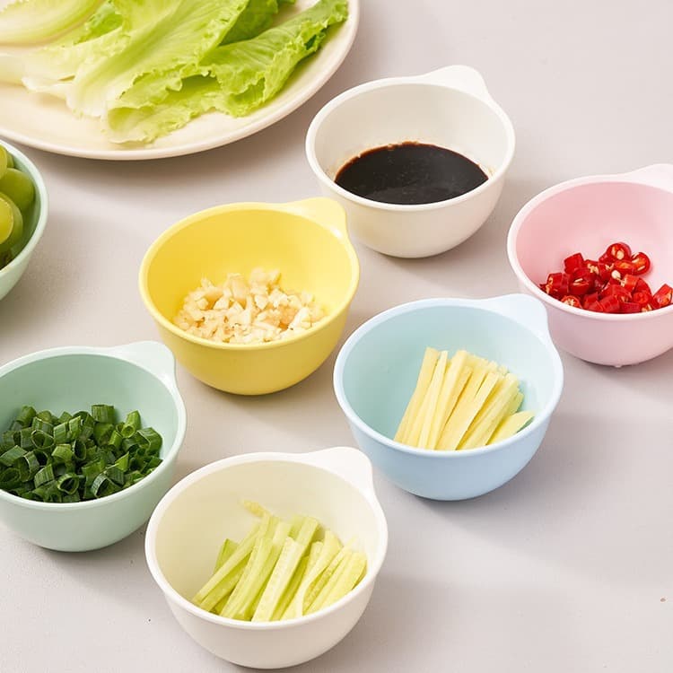 Portable Small Bowl Set Plastic Dipping Sauce Kitchen Side Dish Portioning Prep Egg Beating Condiment Dish Salad Bowl Wholesale