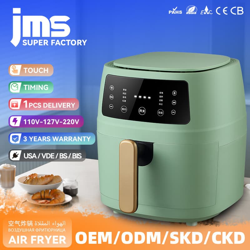 Cross-border Wholesale Smart Color Touch Screen 8L Large Capacity Visual Multifunctional Home Air Fryer